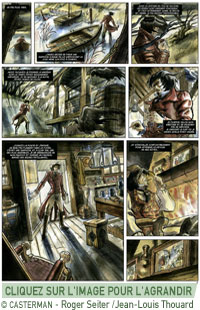 Planche extraite du projet sur Edgar Poe, dessinée par Jean-Louis Thouard